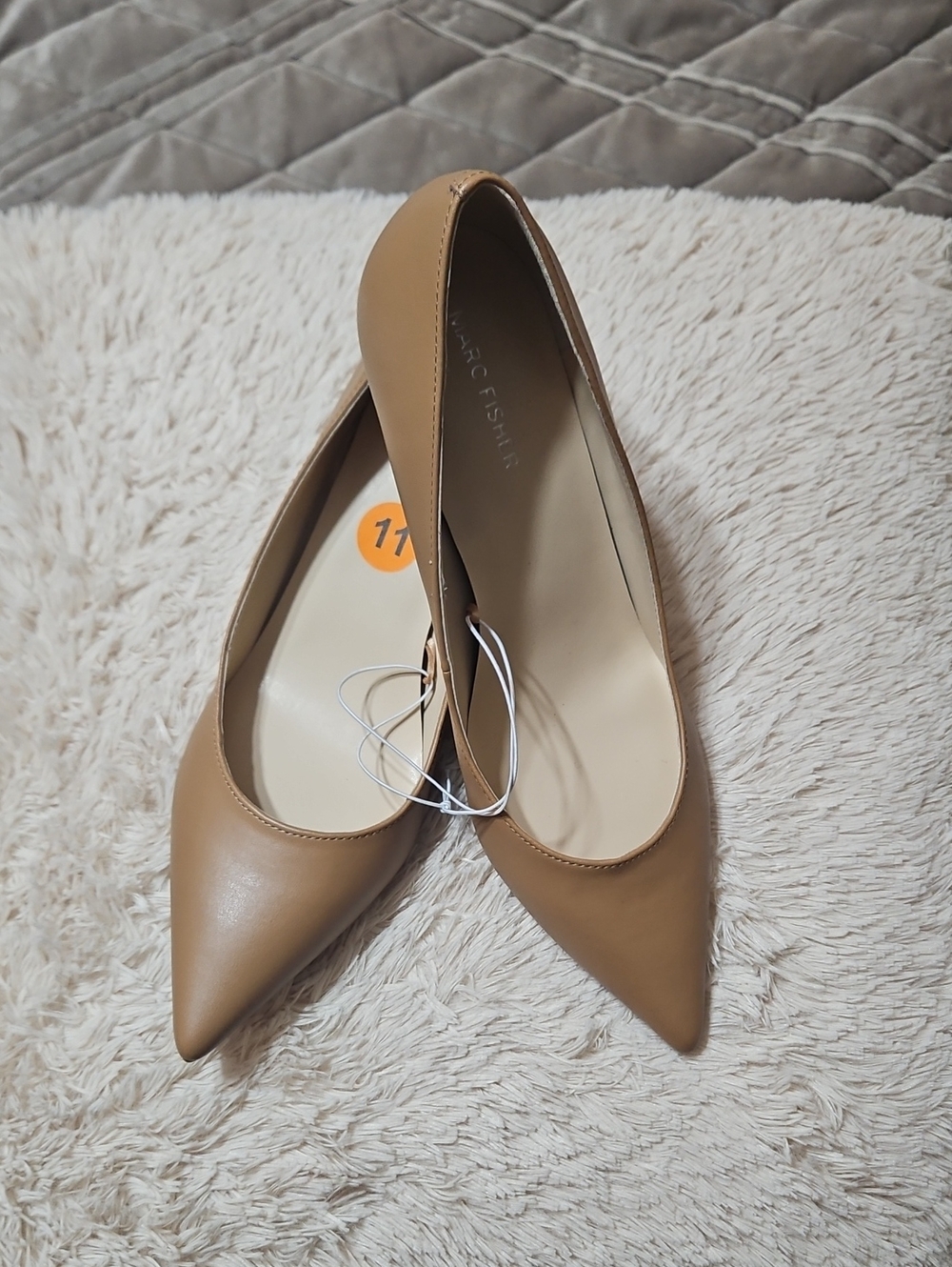 Marc Fisher Classic Tan Pointed-Toe Pumps